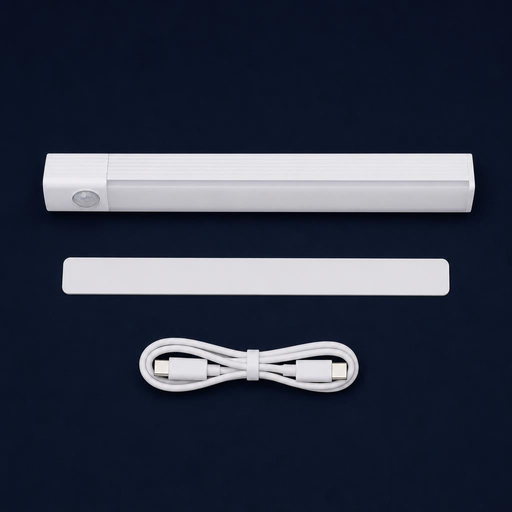 Qué incluye: barra LED, tira magnética y cable USB-C